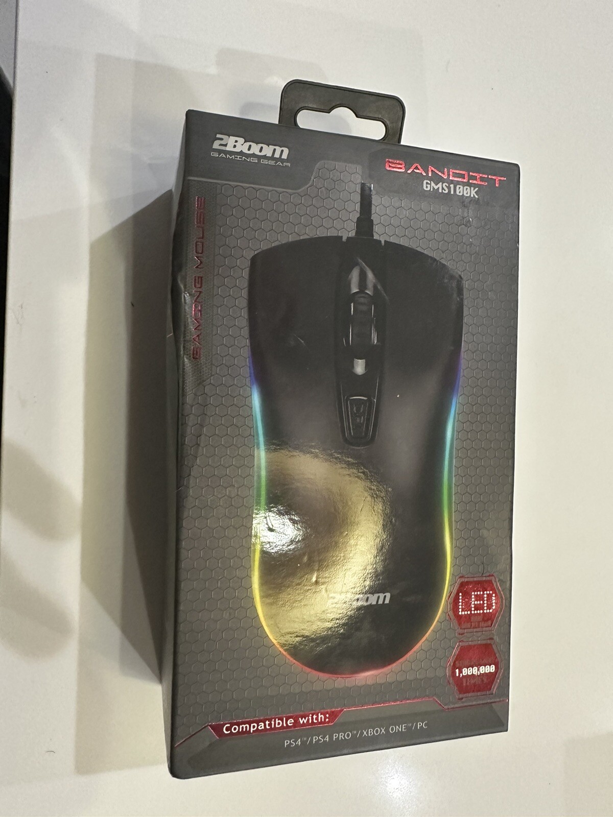 2Boom Bandit LED Gaming Mouse 7 Color PS4 PS4 PRO XBOX One PC Compatible Black