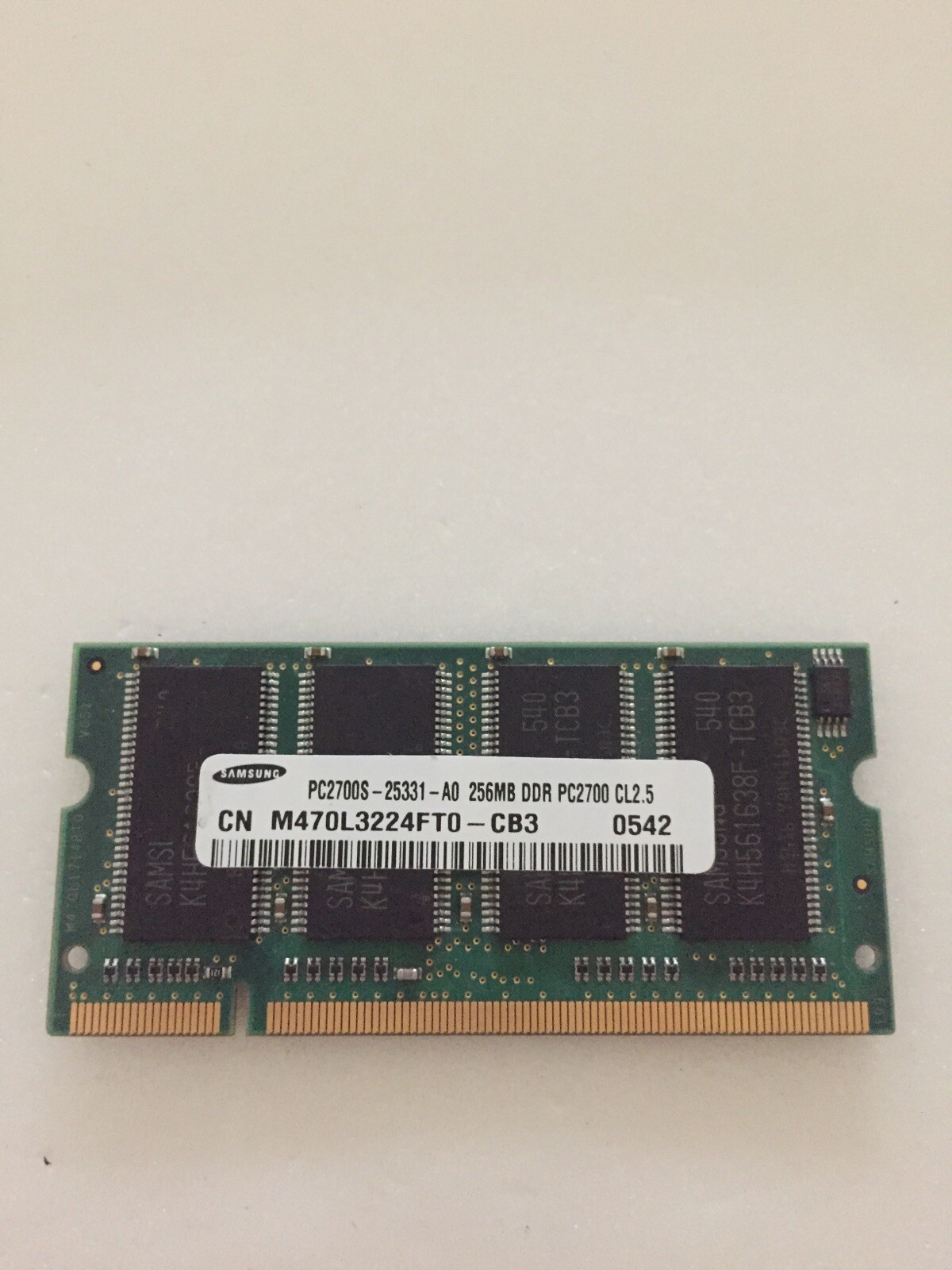 Samsung 256 MB SO-DIMM 333 MHz DDR SDRAM Memory (M470L3224FT0-CB3)