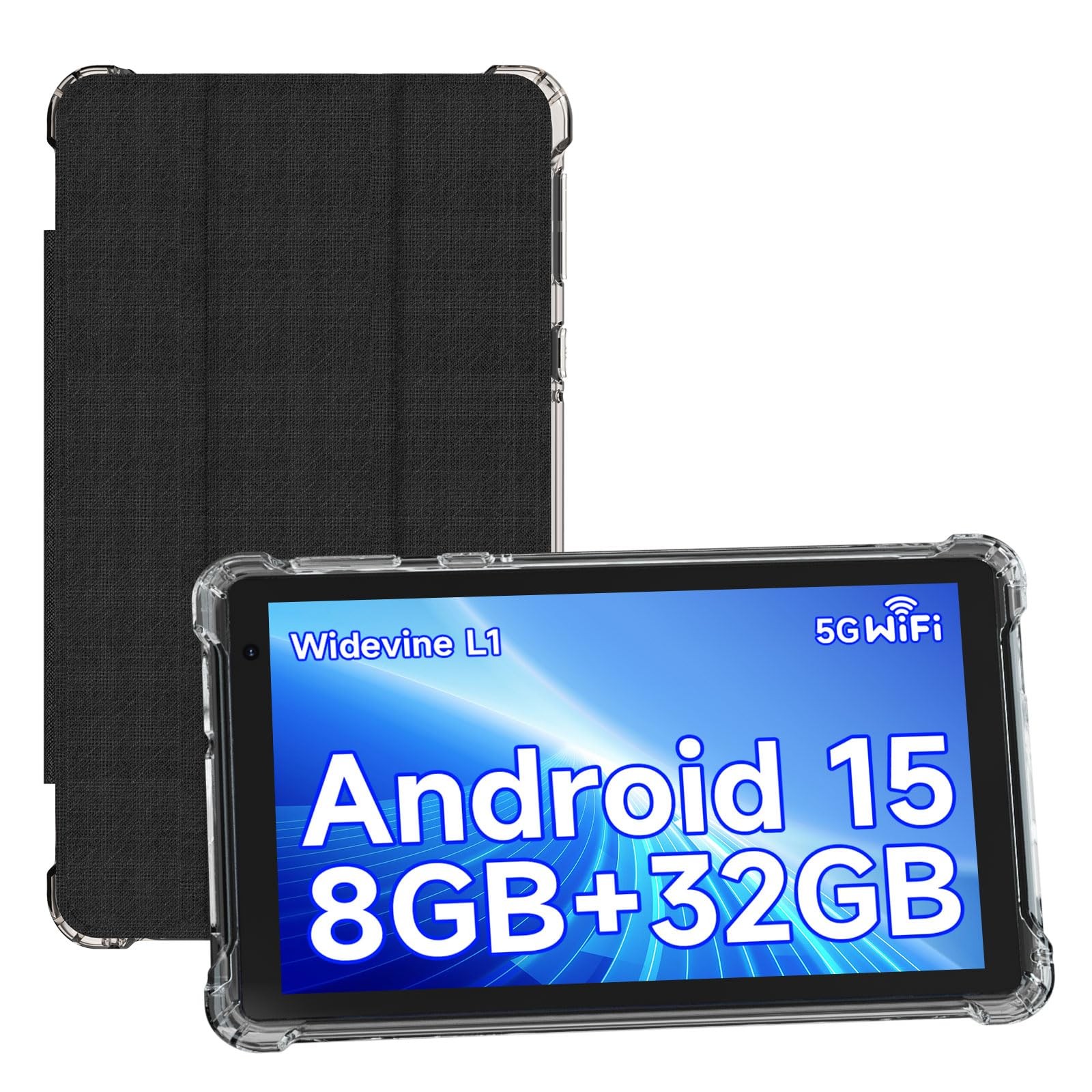 YQSAVIOR Tablets, Android 15 Tablet 7 inch, 8GB RAM 32GB ROM 7, Black