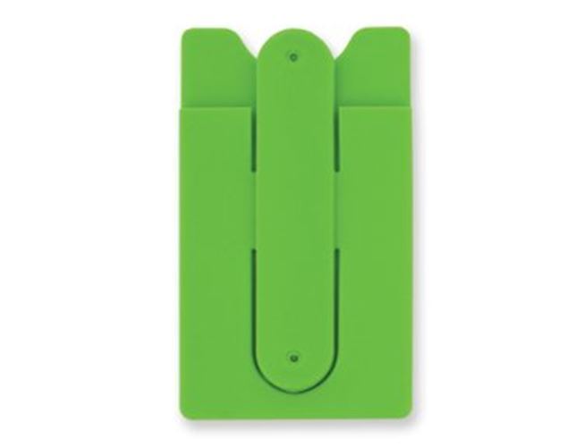 The 3-in-1 Green Cling Card Pocket, Phone Stand, Cord Wrap. Storage & Snap Stand