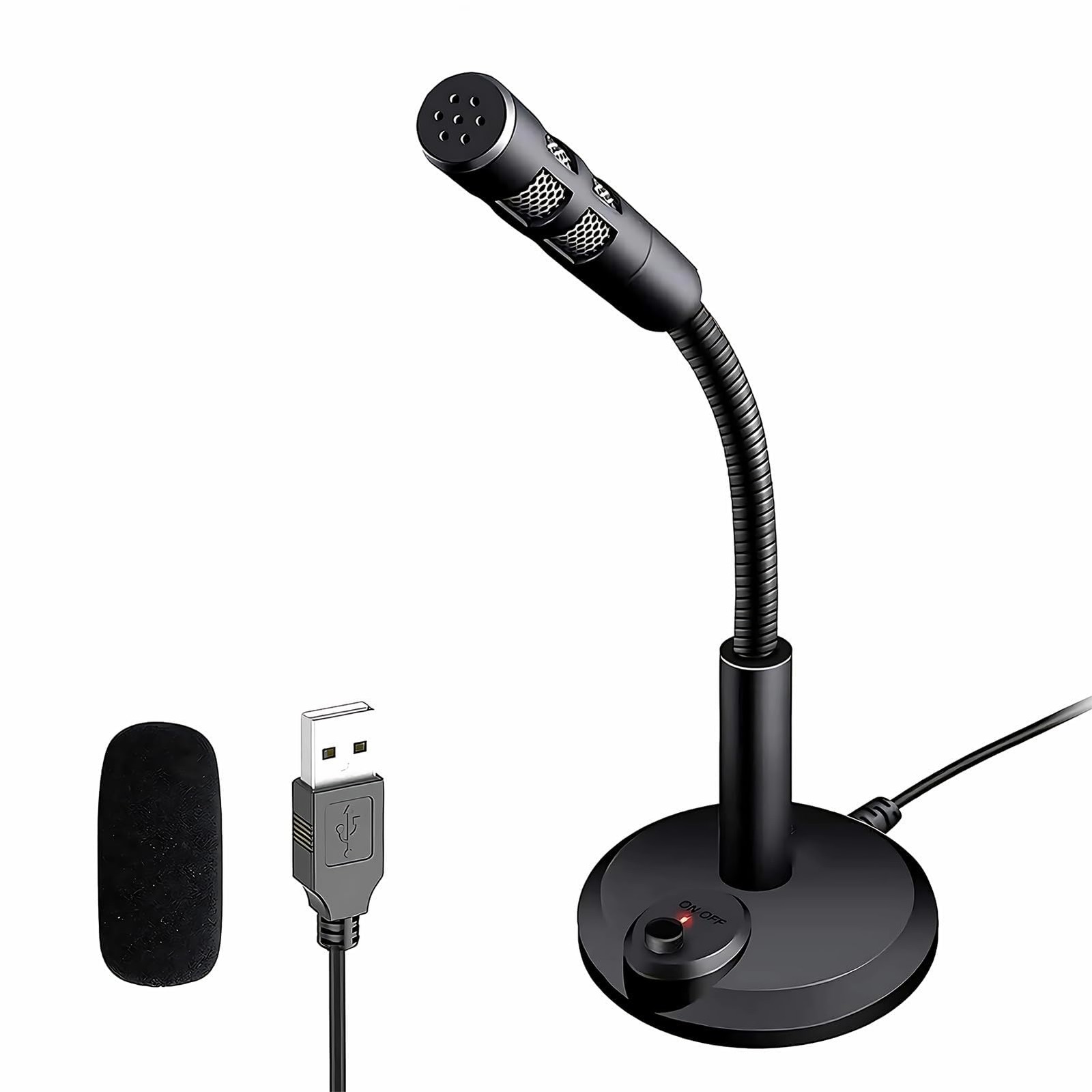 USB Computer Microphone,Plug and Play Desktop PC Laptop Microphone with Mute