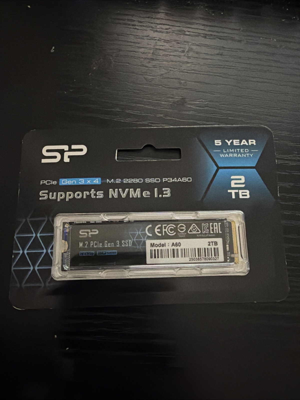 Silicon Power P34A60 1TB NVMe PCIe Gen3x4 M.2 2280 Internal Solid State Drive