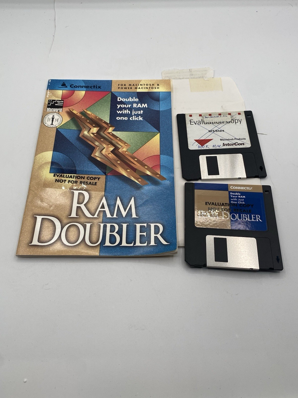 1994 RAM Doubler Connectix for Mac / Power Macintosh 3.5" Disk + Manual Vintage
