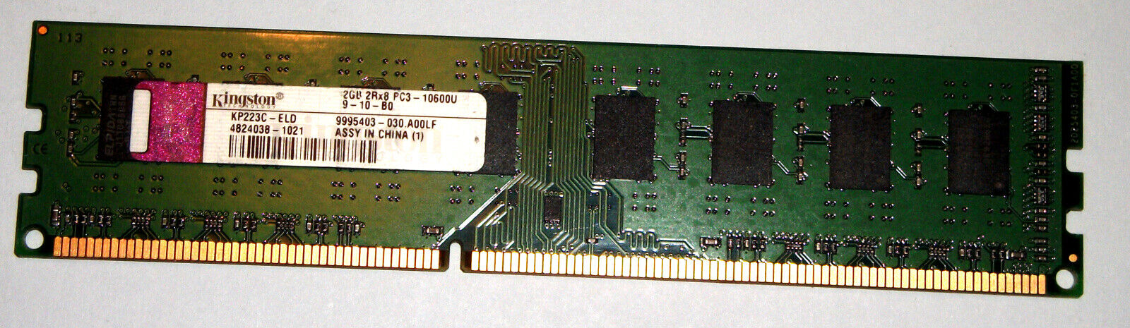 2GB DDR3 PC3-10600U \'Kingston KP223C-ELD\' 9995403