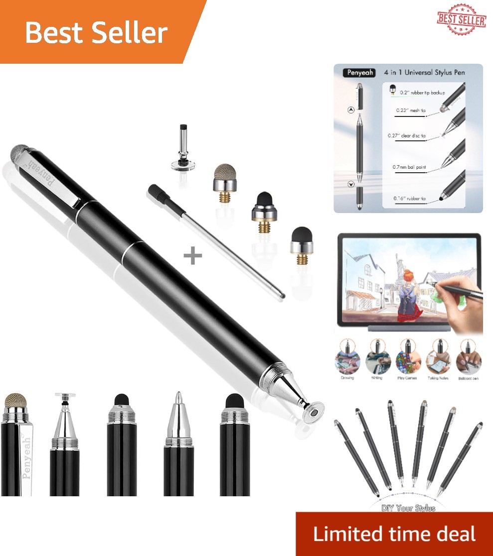 Precision Touchscreen Stylus with 4 Replacement Tips - Perfect for Everyday Use
