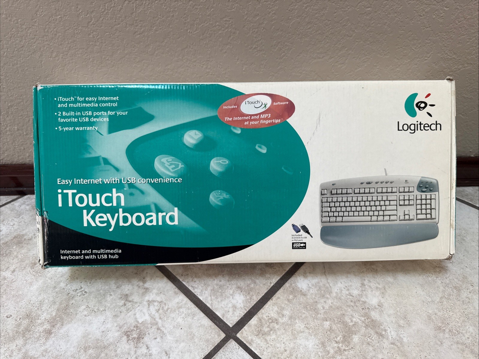 Logitech iTouch Keyboard USB Wired Multimedia Internet Keyboard Y-BA9 Gray