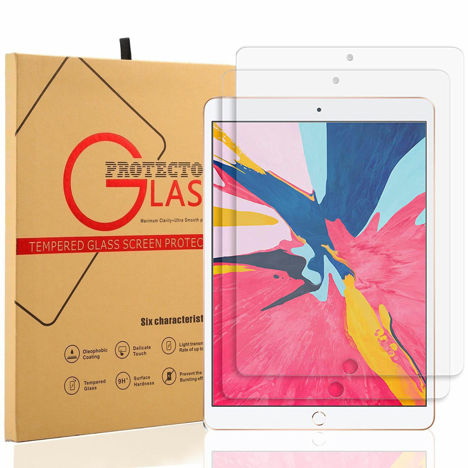 2 Pack iPad Air 3 (2019) Tempered Glass Screen Protector for iPad Air 10.5 inch
