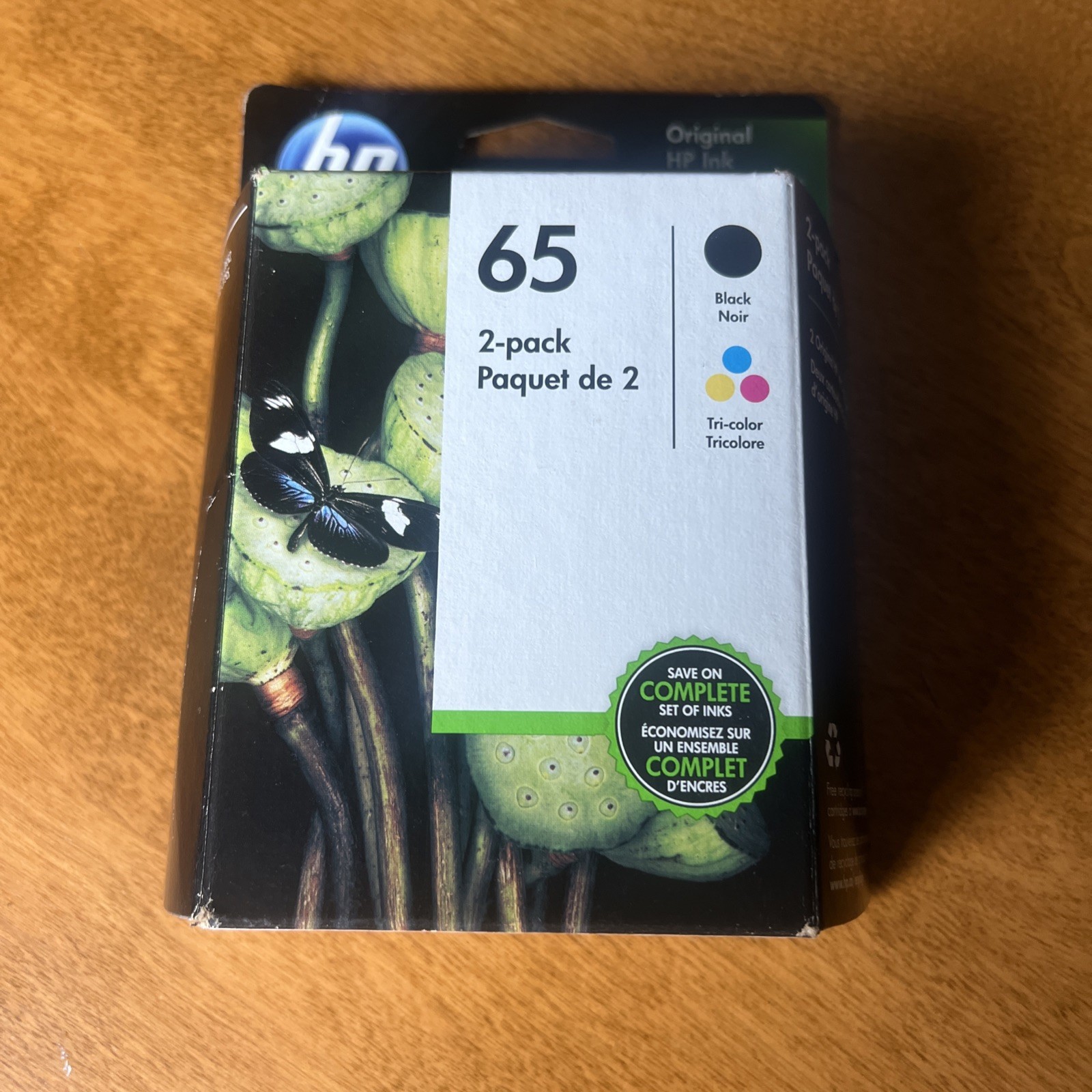 HP #65 2pack Combo Ink Cartridges 65 Black and Color New Genuine