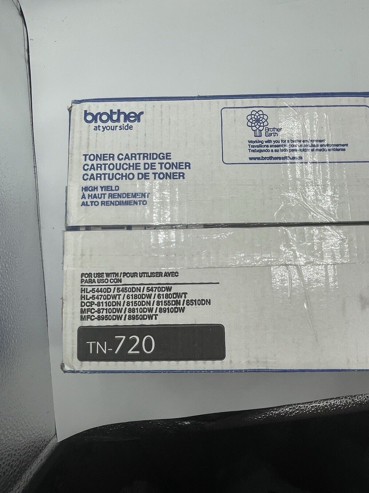 Brother TN720 TN-720 Black Toner Cartridge Genuine OEM - Factory Sealed Bag