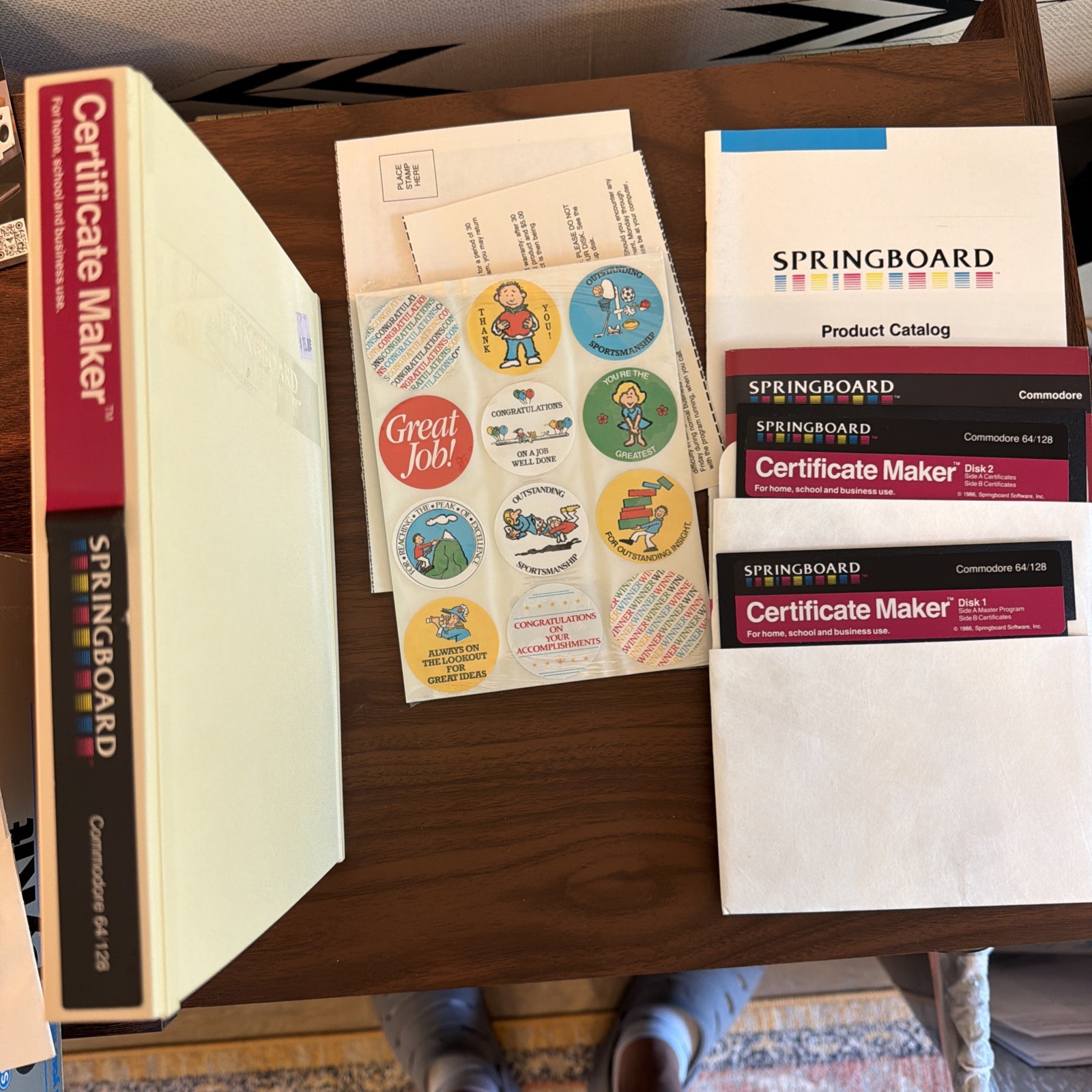 Springboard Certificate Maker Commodore 64/128 C64 Complete w/ Disks Manual