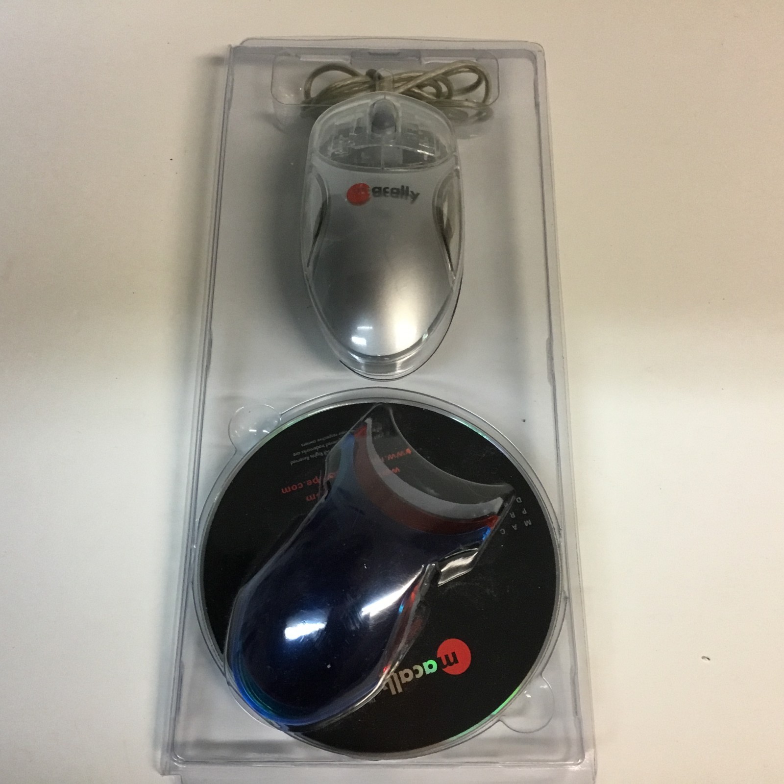 Vintage Macally iOptinet USB Optical Internet Mouse Mac Translucent NIP