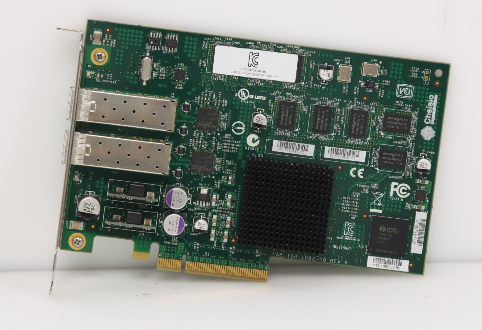 Chelsio PCIe CC2-S320E-SR (B) 10Gbe Dual Port SFP+ Network Card (Dell / NetApp).
