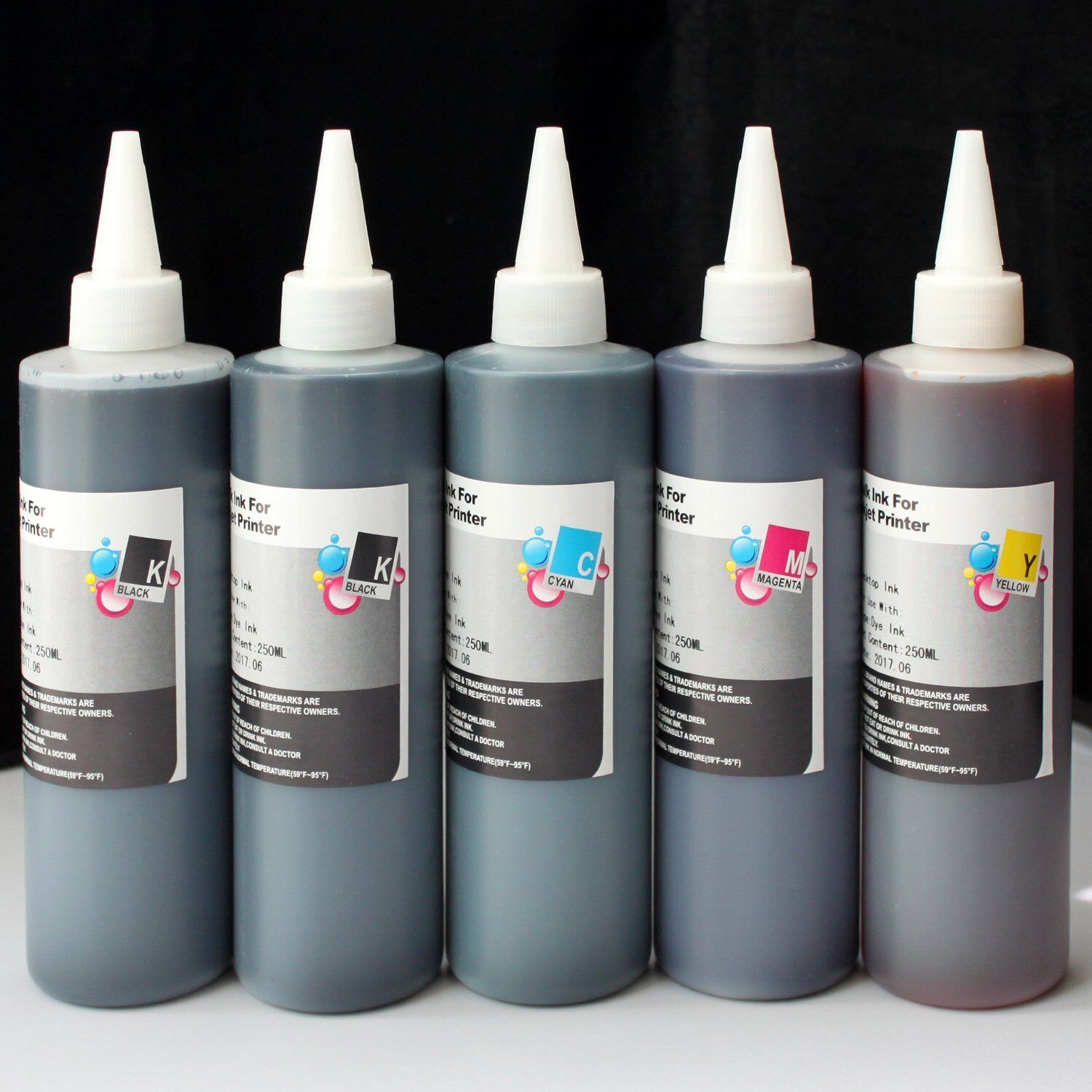 5X250ML refill ink kit for Epson 702 Xl T702 WorkForce Pro WF-3720