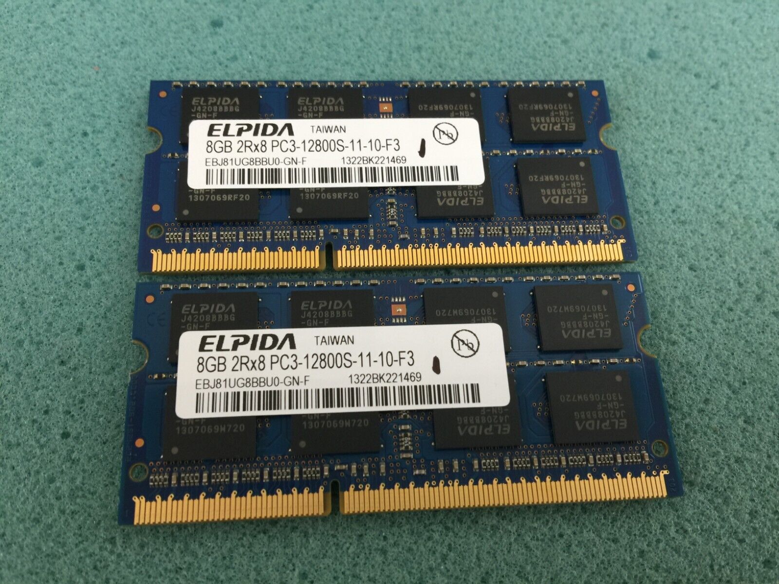 Elpida 16GB(2 x 8GB) EBJ81UG8BBU0-GN-F PC3-12800S DDR3 SODIMM Laptop RAM - R496