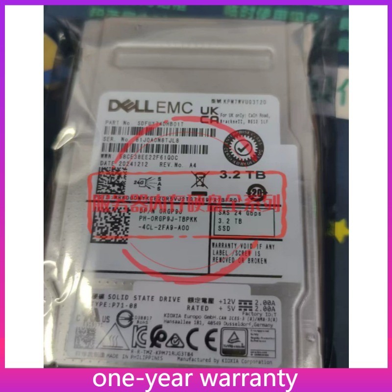 Dell R750 24GB 0RGP9J KPM7WVUG3T20 3.2TB SAS SSD Hybrid Solid State Drive New
