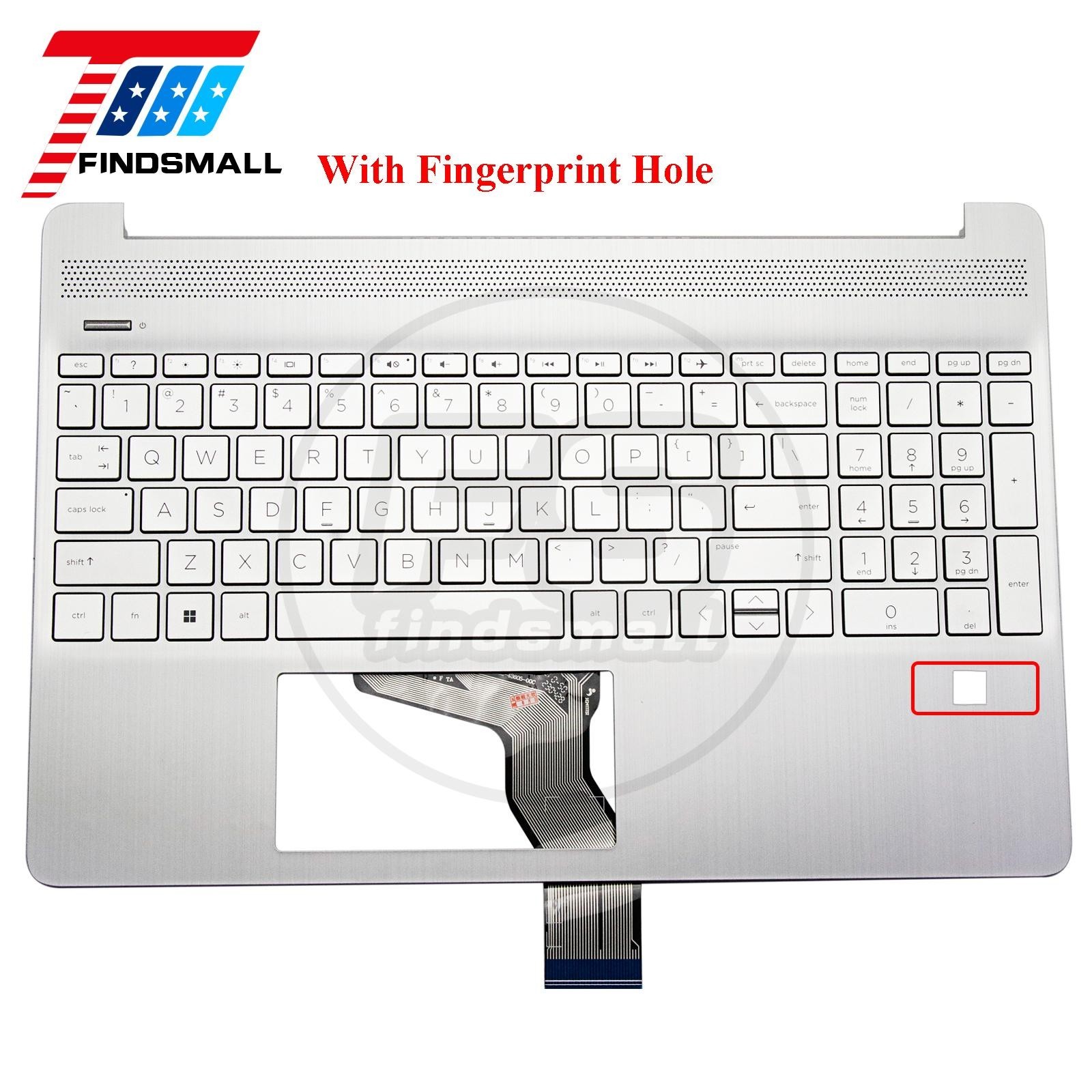 New For HP 15-DY 15-EF 15-DW Plamrest Keyboard Non-Backlit L63578-001 Silver US