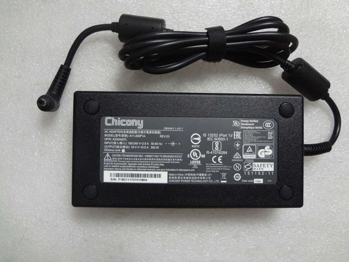 NEW Genuine Chicony 19V 10.5A 200W For MSI P65 Creator 9SE-1456US OEM AC Adapter