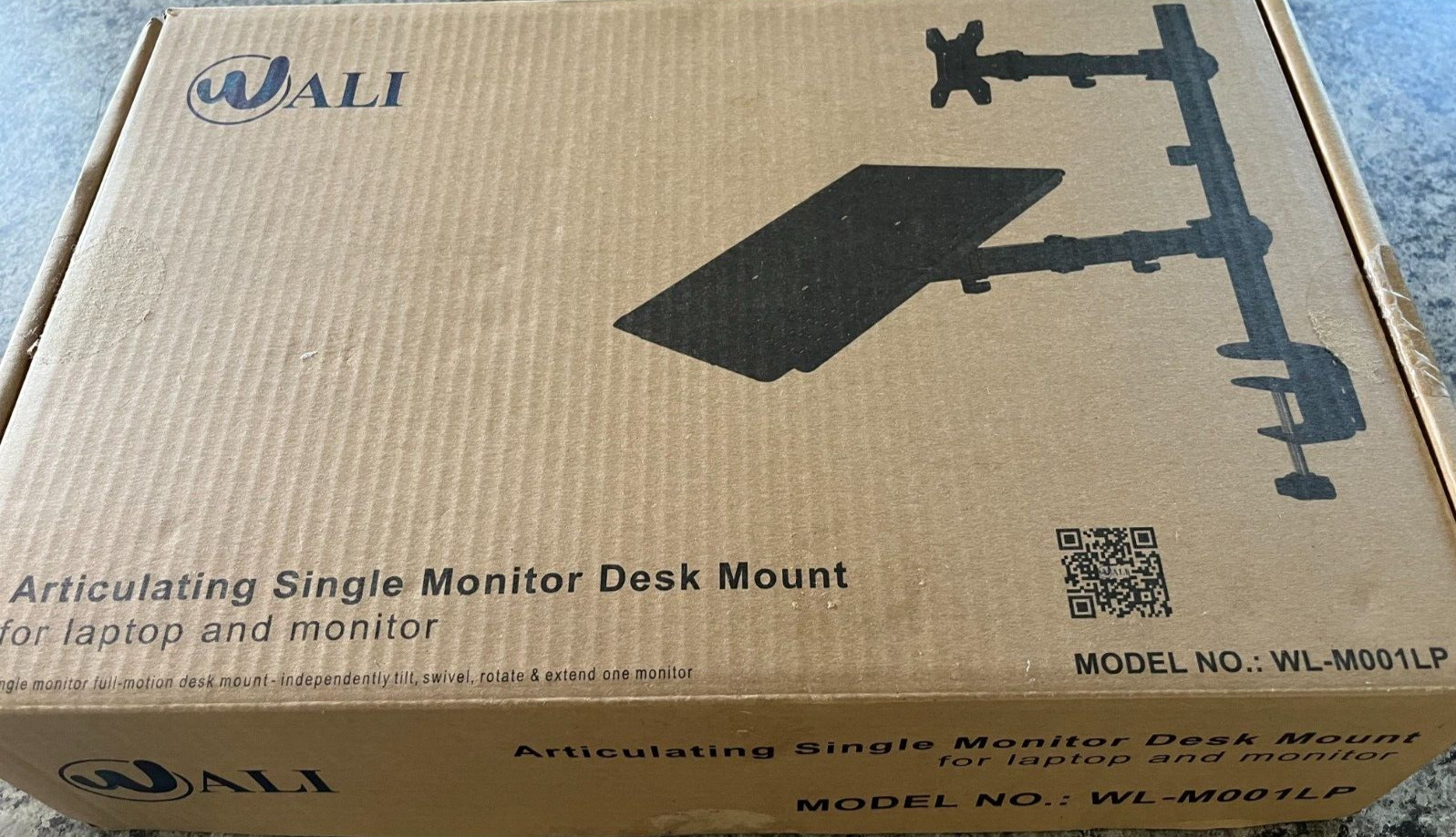Wali articulating single monitor desk mount  laptop and monitor model ML-M00LP