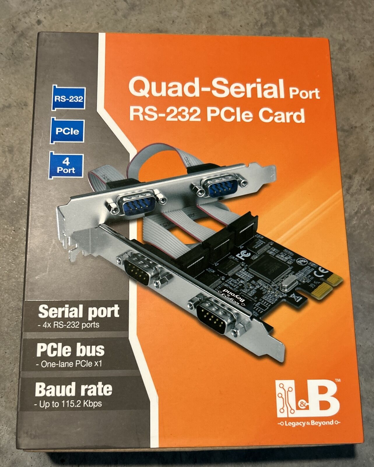 SIIG Legacy & Beyond Series Quad (4 Port) Serial RS-232 PCIe Card New Old Stock