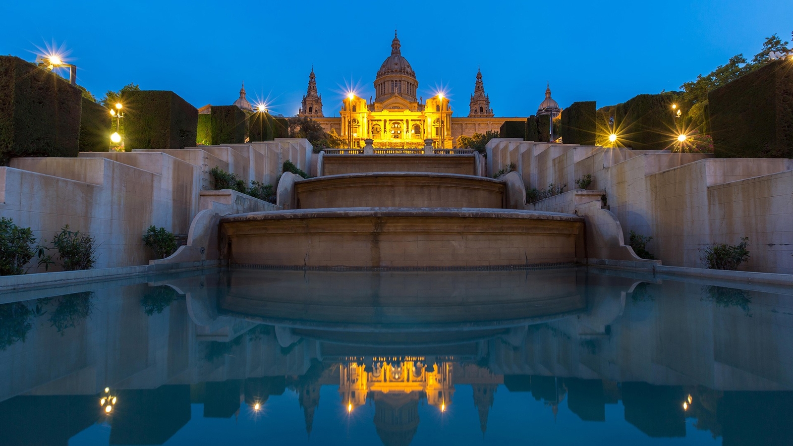 Landscape building architecture lights water catalonia Custom Gaming Mat Desk