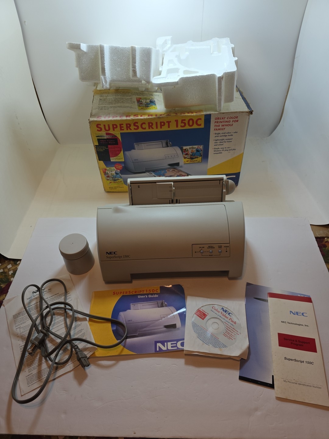 NOS New - NEC SuperScript150C 150C Inkjet Printer Vintage 1995 Windows 3.1 - USA