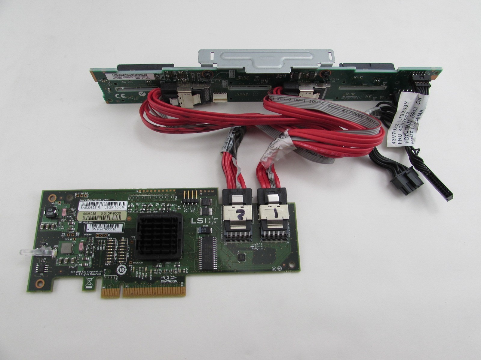 IBM 44E8690 ServerRAID BR10I RAID Controller SAS3082E-R + 43V7071 BP + Cables