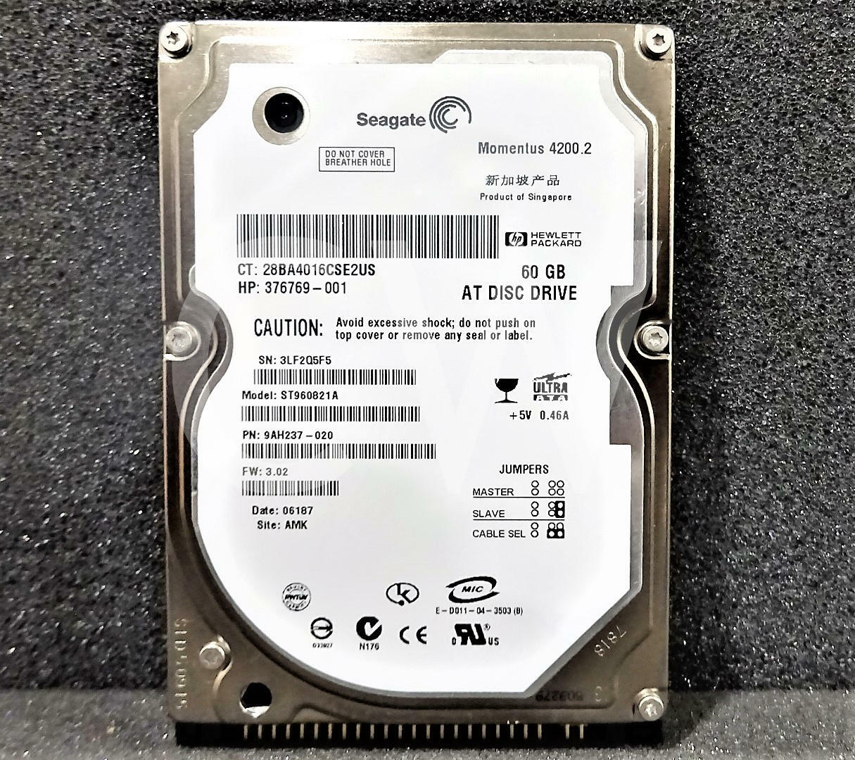 ST960821A Seagate 9AH237-020 MOMENTUS 60GB 4.2K RPM 8MB 2.5" IDE Hard Drive
