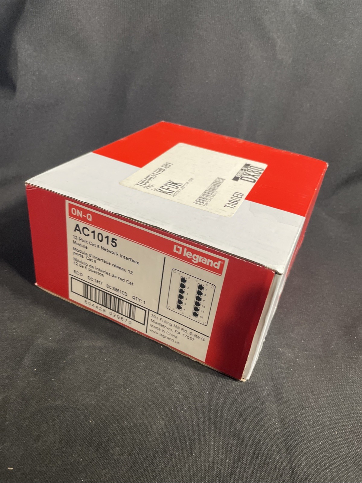 On-Q Legrand 12-Port Cat 6 Network Interface Module AC1015 Sealed