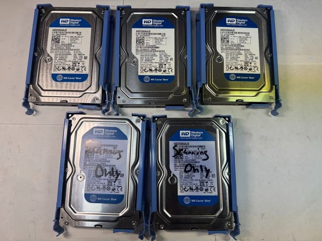 Lot of 5 Dell K017C WD2500AAJS-75M0A0 250GB 7200 RPM 8MB Cache 3GbpsHDD SATA3.5"
