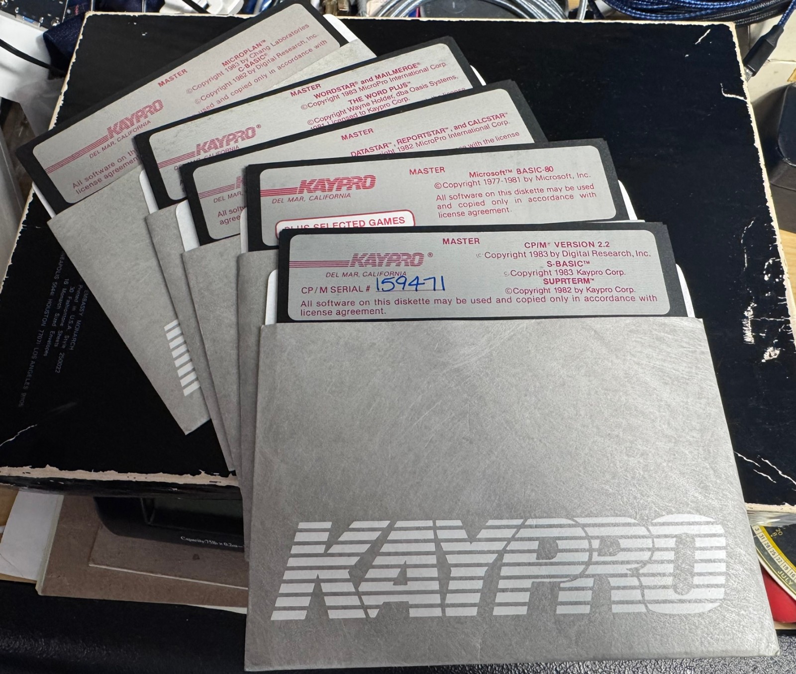 *EXTREMELY RARE* Vintage ALL 5 "MASTER" DISKS for KAYPRO CP/M  Version 2.2 1983