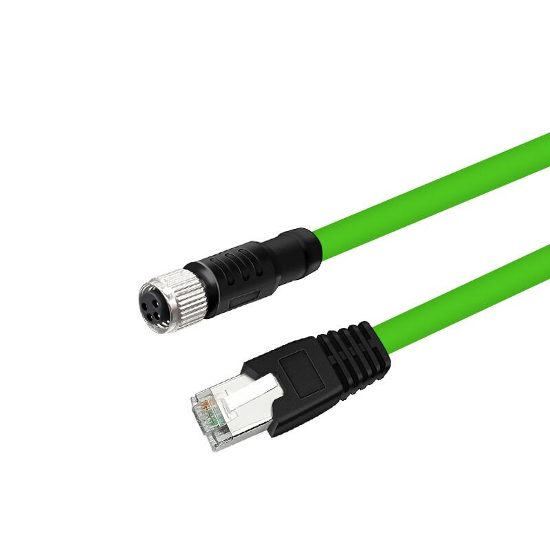 M8 4pin A Code Female to RJ45 Cable 4pin M8 Ethernet Cable Water Resistant