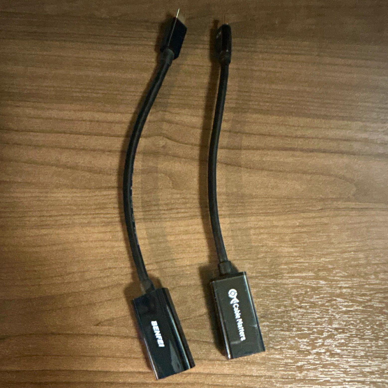 2 pack - HDMI Male to DisplayPort Male Adapter Cable 1ft Black Lot of 2