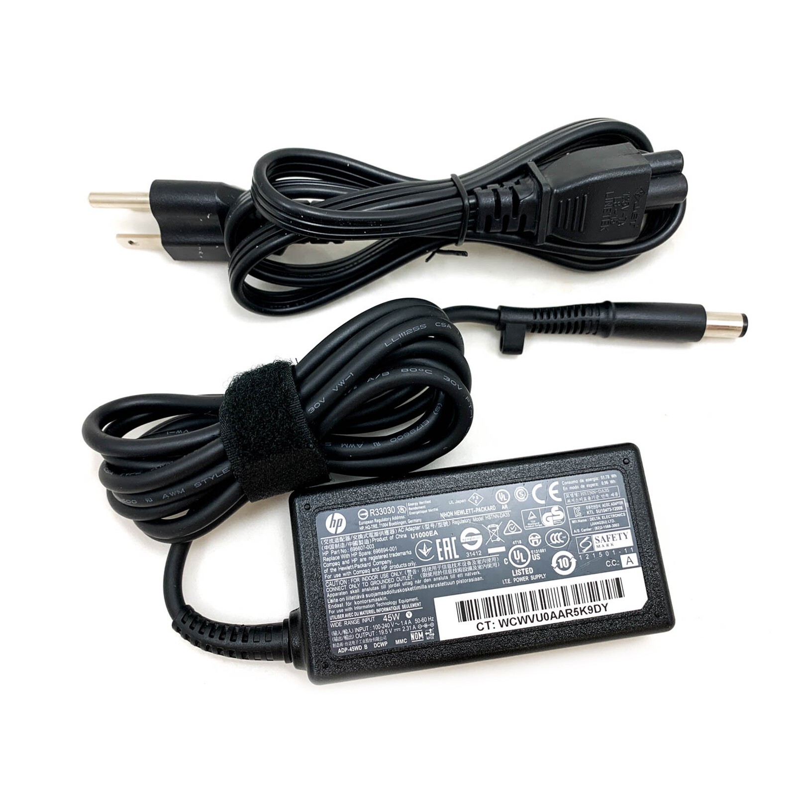 Original HP 744893-001 AC/DC Adapter Charger  19.5V 2.31A 45W OEM 7.5x5+Pin Tip