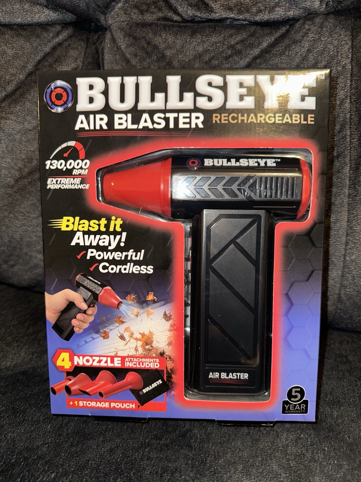 BULLSEYE Blaster 130000 RPM Electric Air Duster, Rechargeable Cordless