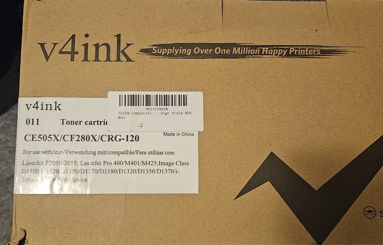 V4ink Black Toner Cartridge High Yield 4pack