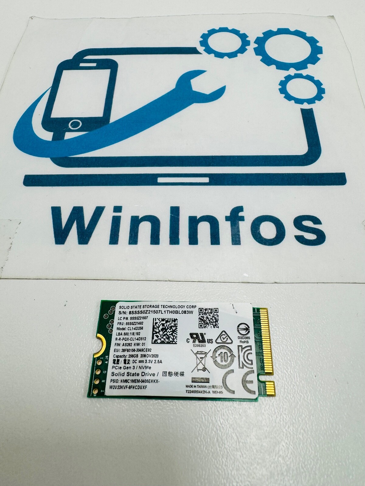 SSD SSS0Z21507 CL1-4D256 256GB M.2 NVME PCIE Lenovo Ideapad 3 14IIL05 (81WD)