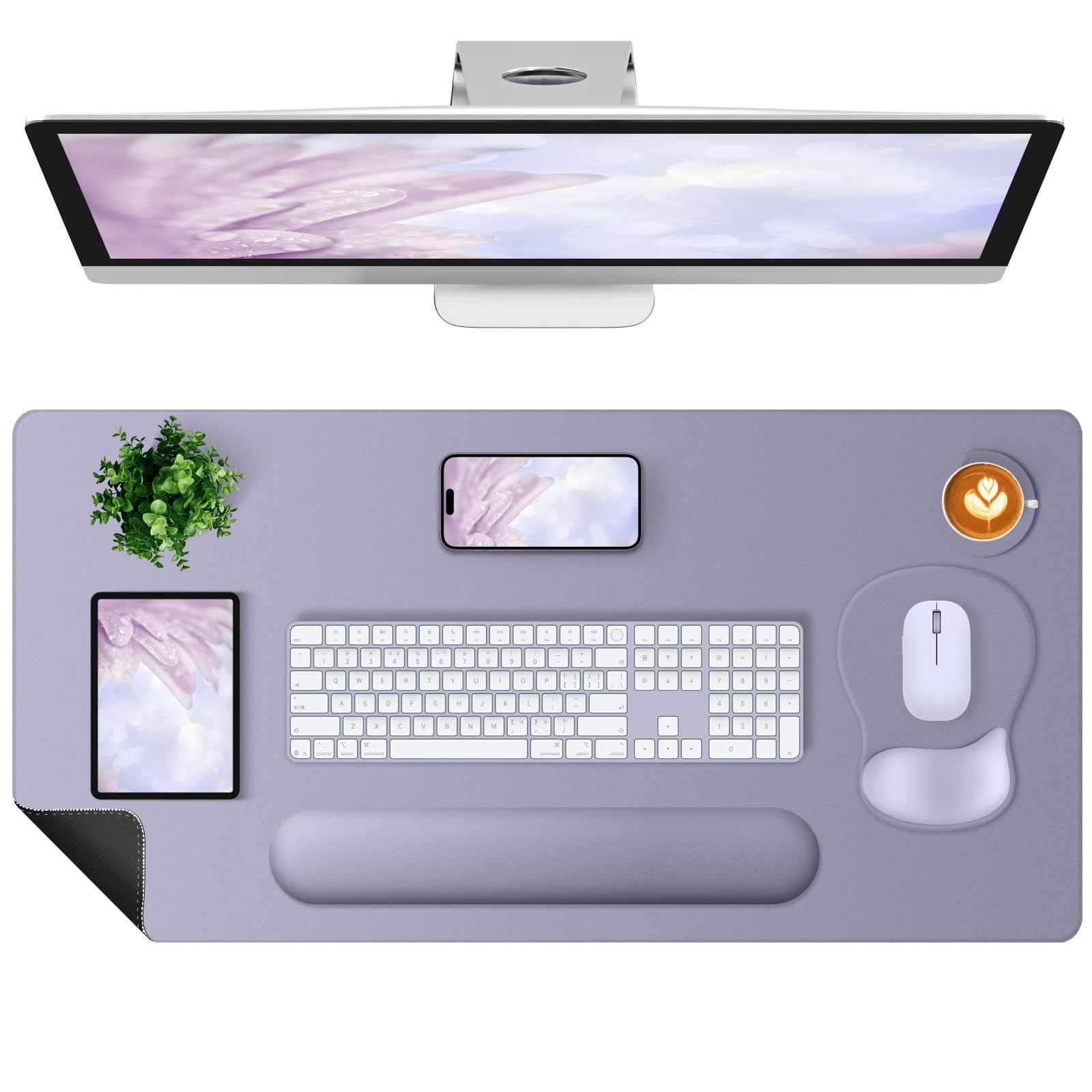 4-in-1 Large Gaming Pad, Keyboard Wrist Rest Pad & Wrist Support Mousepad Set...