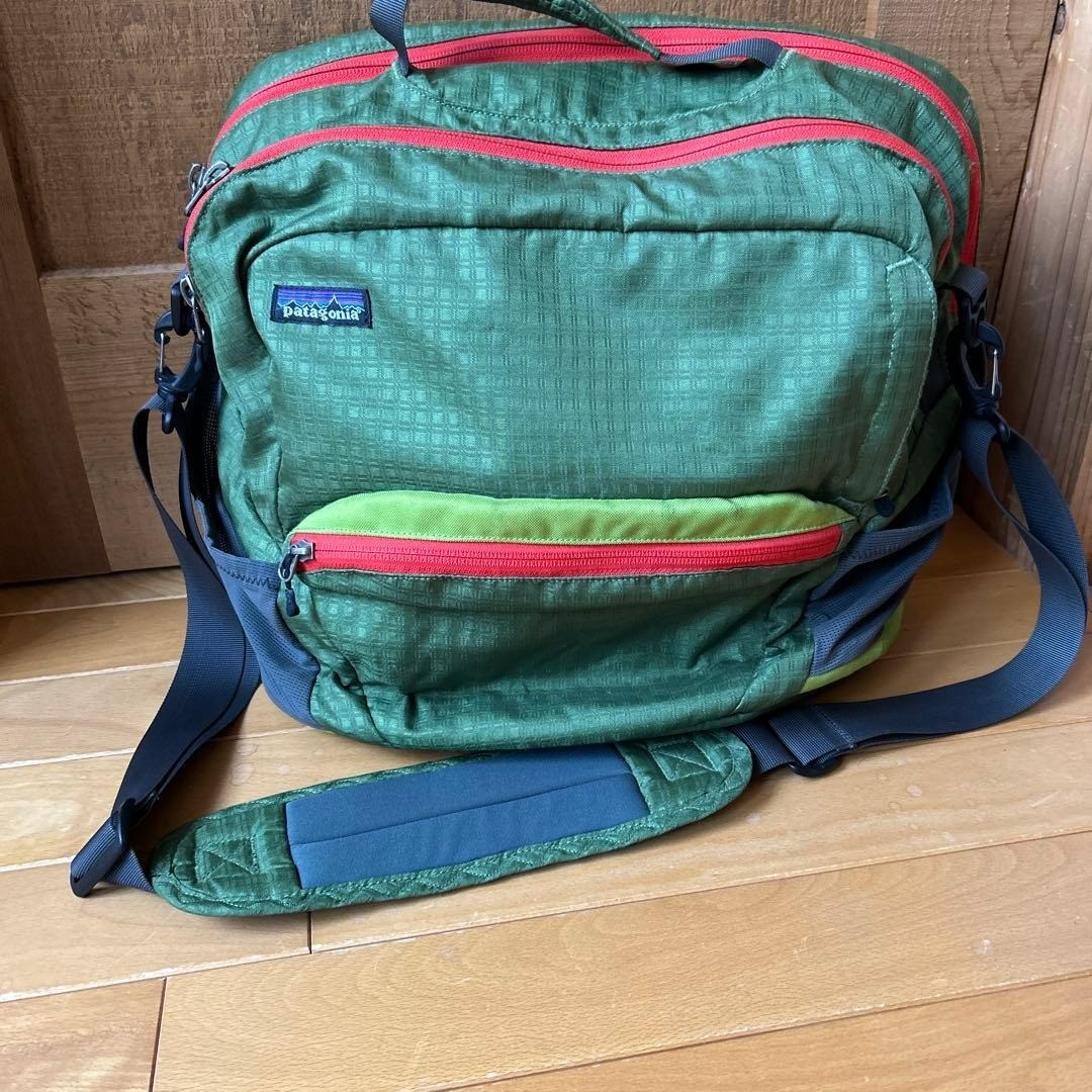 Patagonia Messenger Bag Green Shoulder Bag Grid Ripstop Crossbody Used