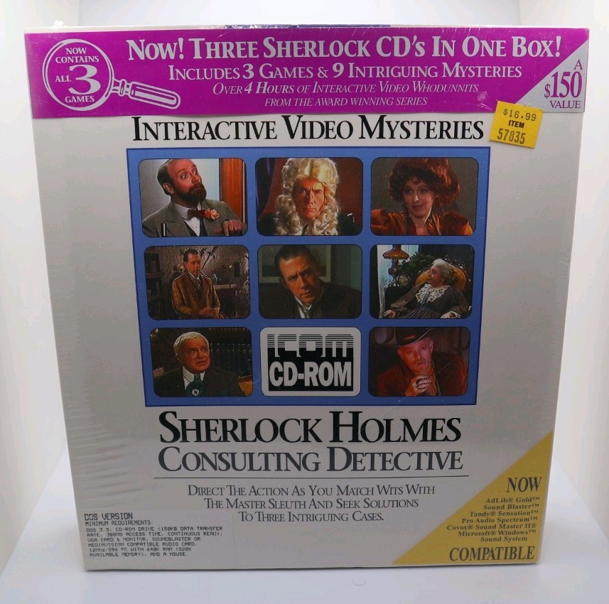VTG ICOM Sherlock Holmes Consulting Detective DOS CD-ROM Games NEW