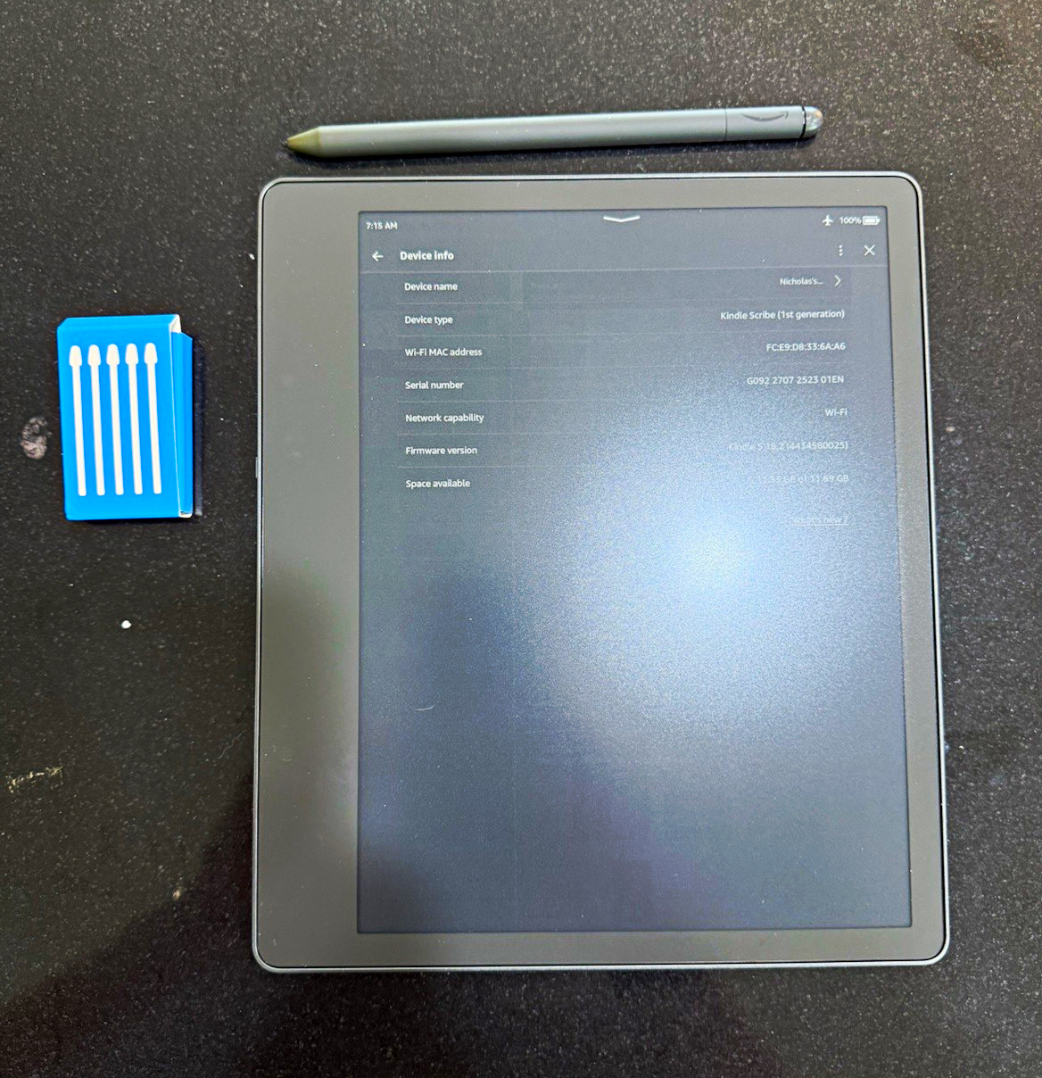 Amazon Kindle Scribe Graphics Tablet Wireless w/ Premium Pen. 1st generation