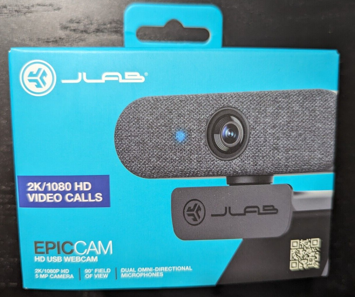 NEW JLab - Epic Cam Webcam Full 2K/30FPS 5 Megapixels - Black