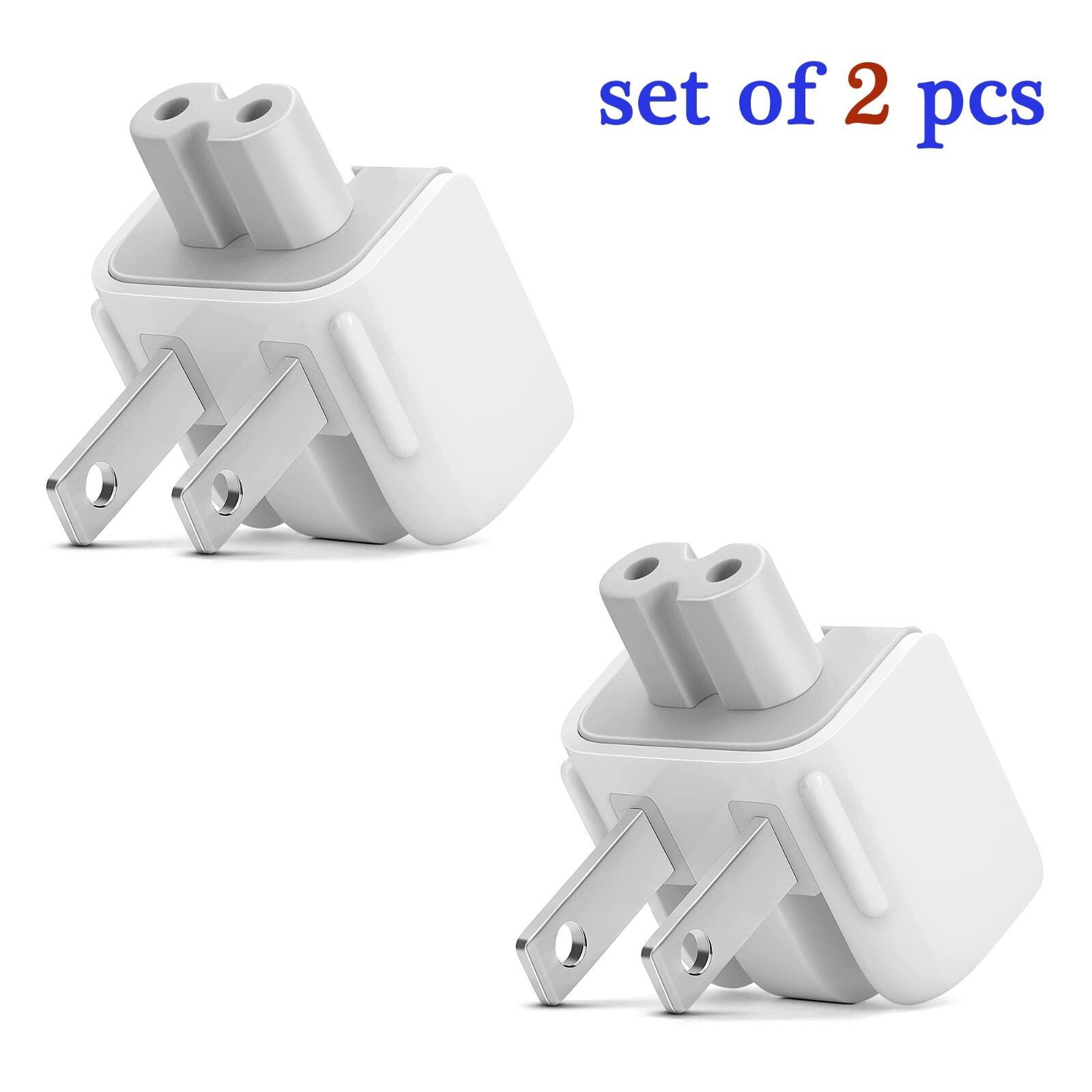 2 x Genuine OEM Apple A1555 Duckhead US Prong Plug MagSafe Adapter 45W 60W 85W