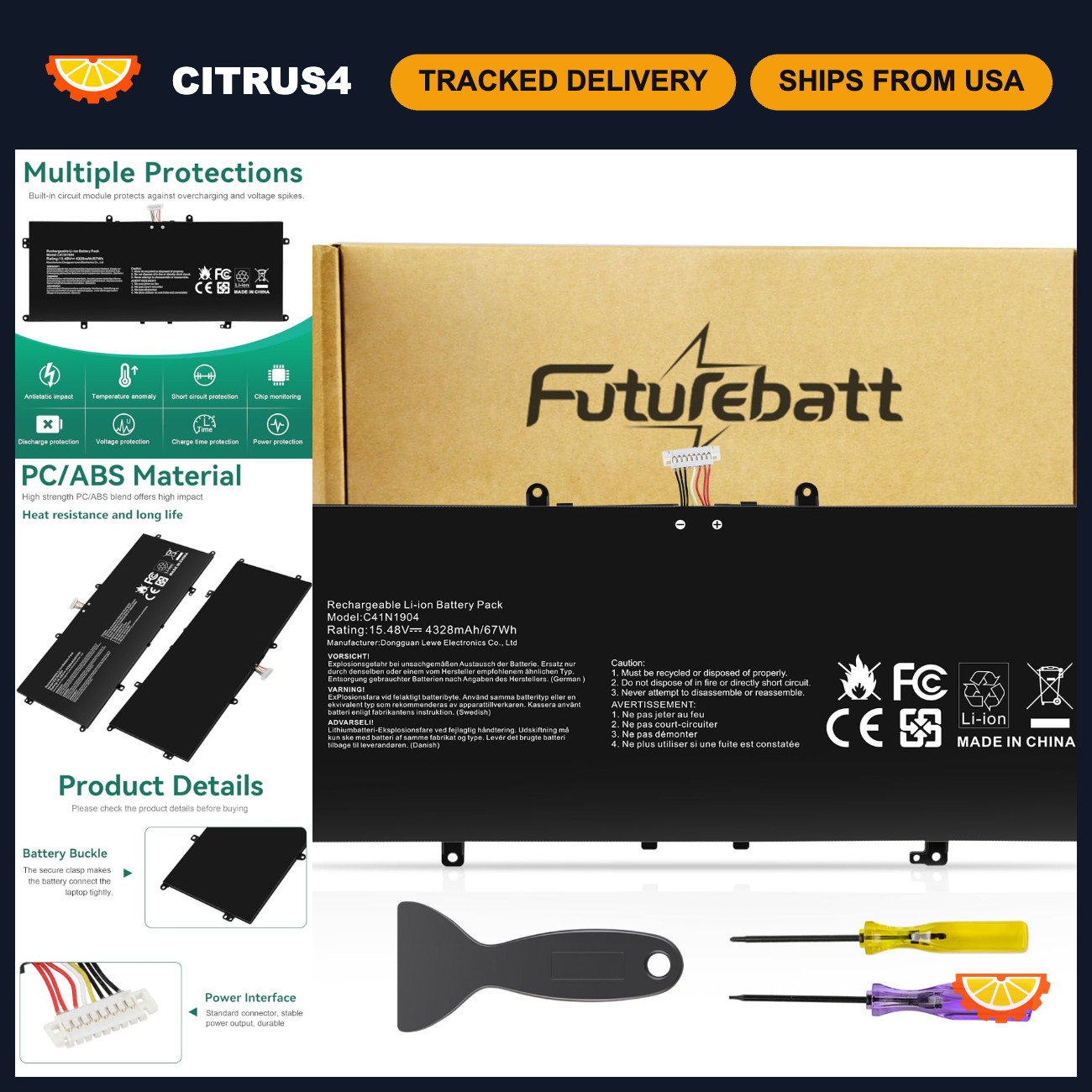 High-Capacity Battery Replacement for ASUS ZenBook 14, 13, S14, S435 - Compatibl