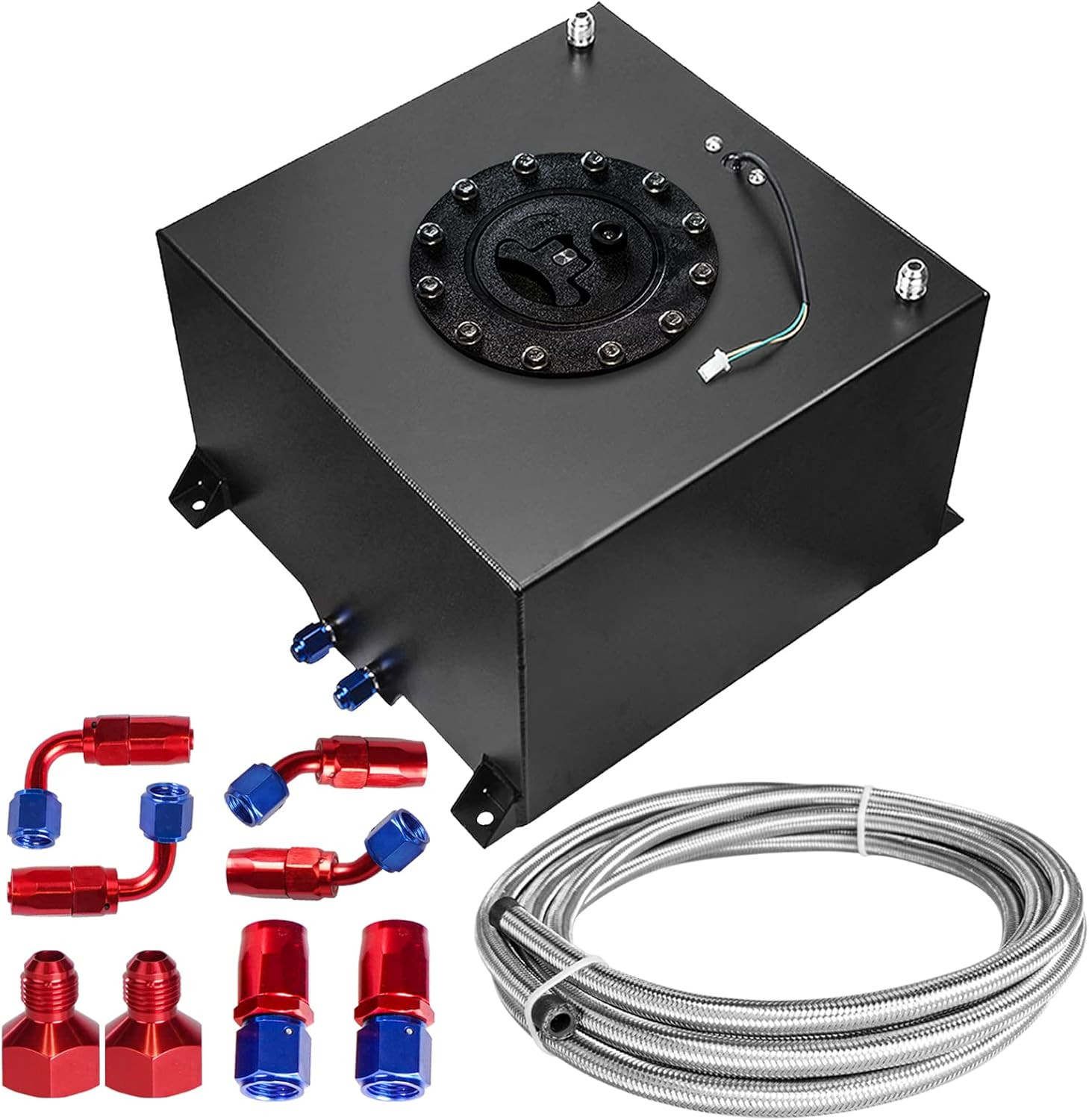 Universal 5 Gallon 20L Fuel Cell Polished Aluminum Fuel Tank with Cap/Level Send