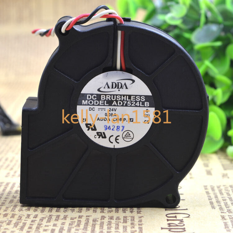 1pc ADDA AD7524LB 24V 0.08 7CM 7530 3-wire Turbo Centrifugal Blower Cooling Fan