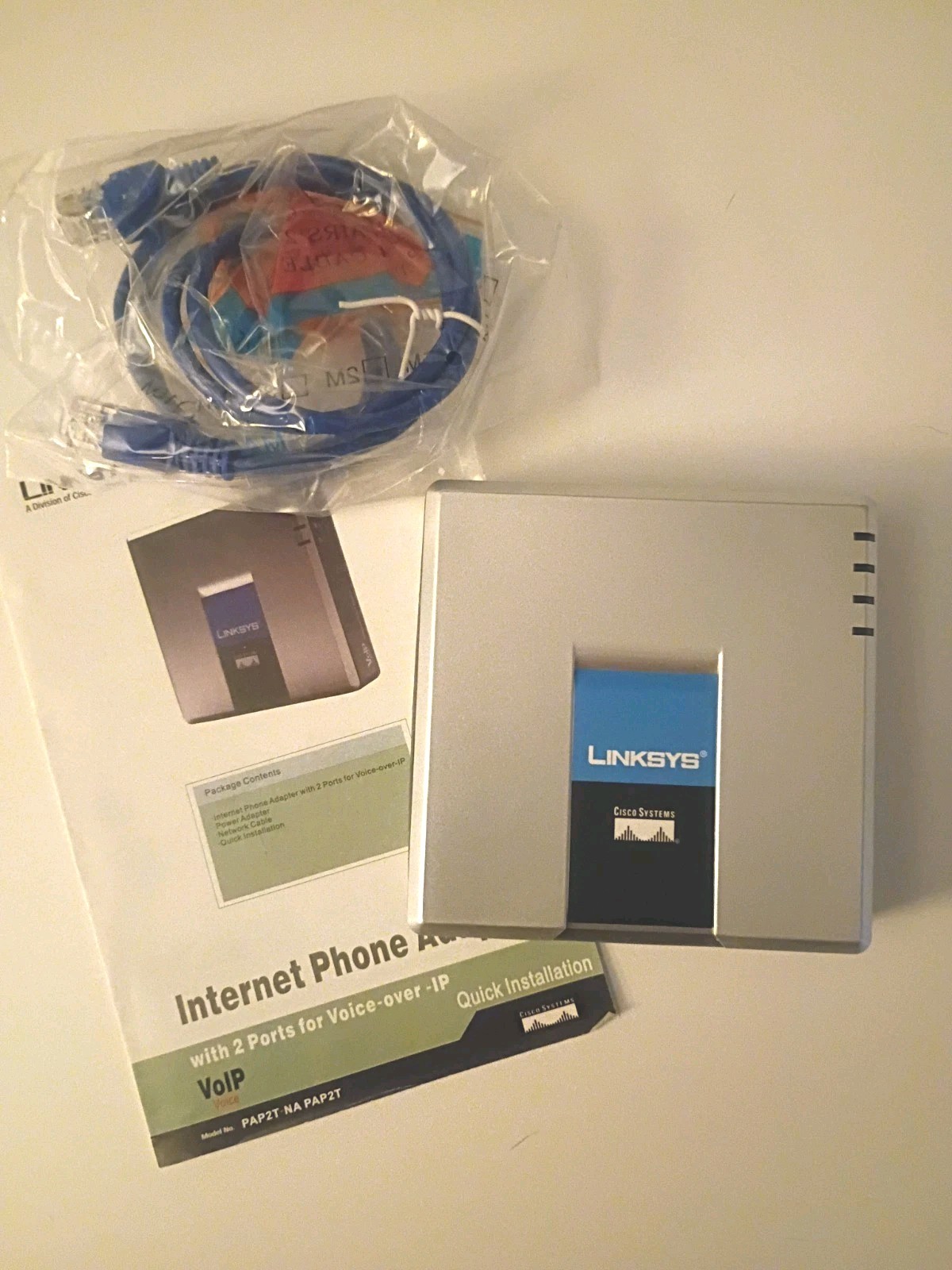 Linksys VOIP Phone Adapter Portable SIP V2 Protocol Internet Adapter 2 Ports