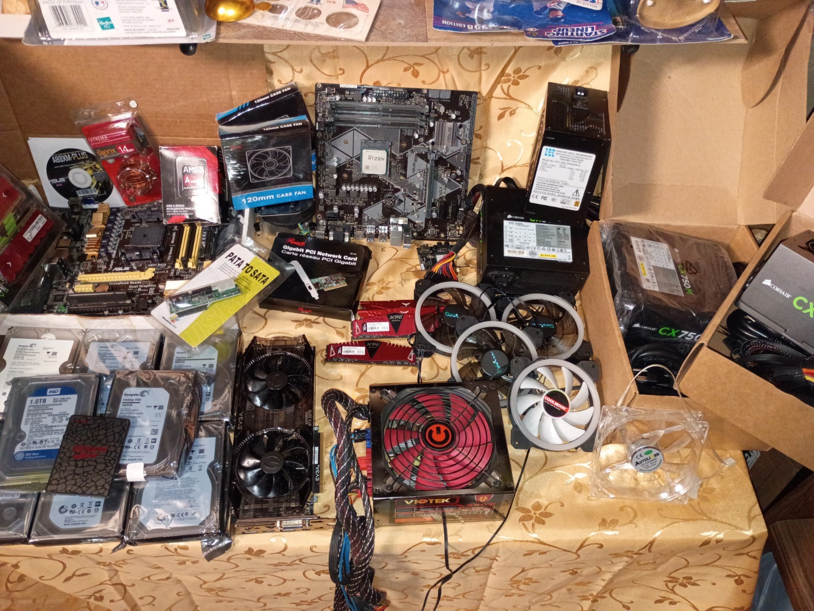Large Computer Parts Lot, Graphics Card, Asus Motherboard ,Ryzen 7  [read]