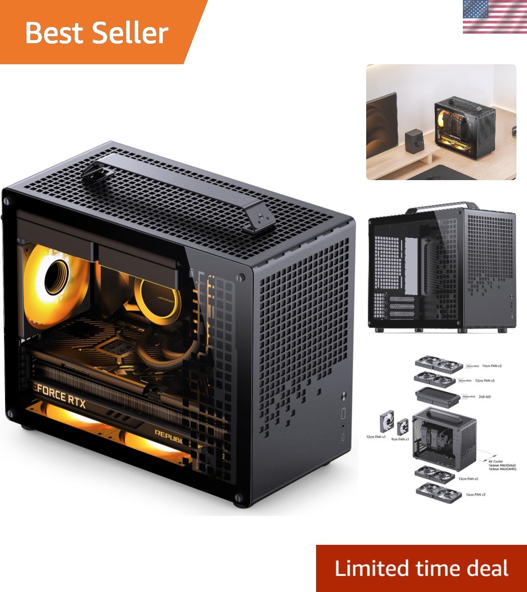 Compact JONSPLUS Z20 Mini Tower PC Case: Detachable Handle & High GPU Clearance