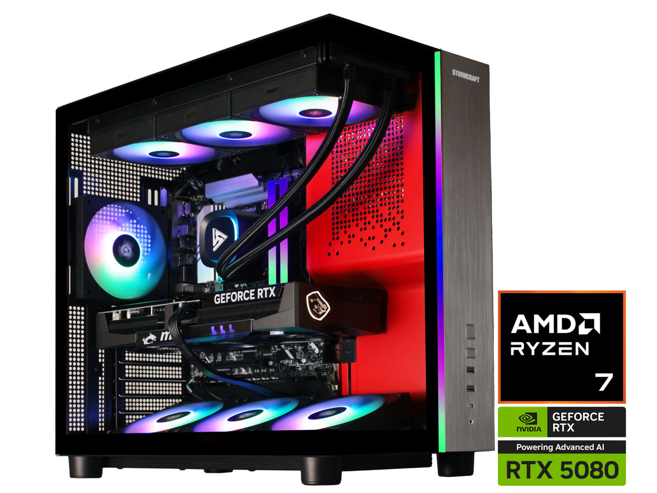 STORMCRAFT Gaming PC PHANTOM AMD RYZEN 7 9800X3D NVIDIA GeForce RTX 5080 - AI Po
