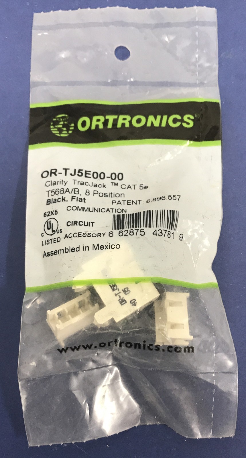 *NEW* ORTRONICS OR-TJ5E00-00 CLARITY TRACJACK CAT 5e BLACK